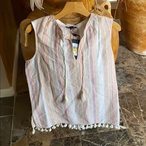 New linen Tommy H  short sleeve blouse